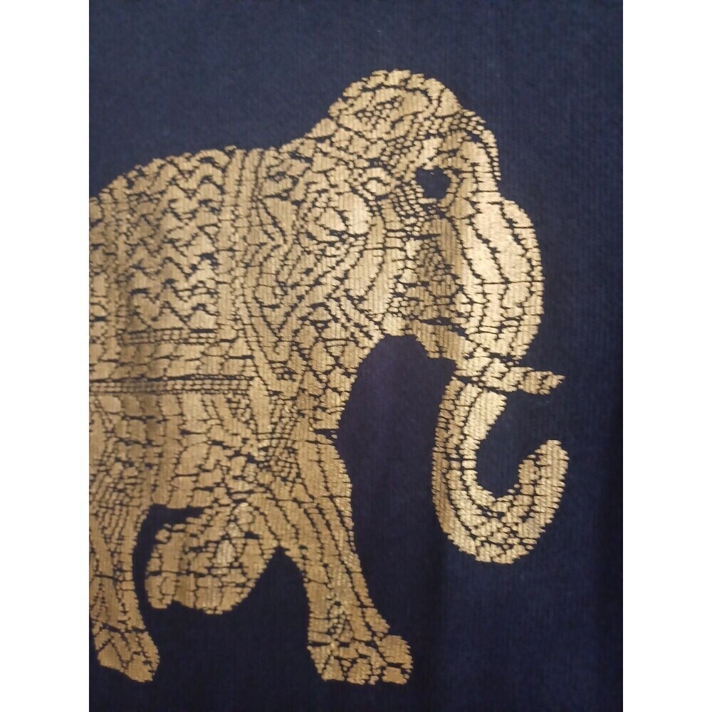 J. Crew elephant navy/metallic gold sweatshirt womens XXS graphic pullover top - Picture 2 of 9